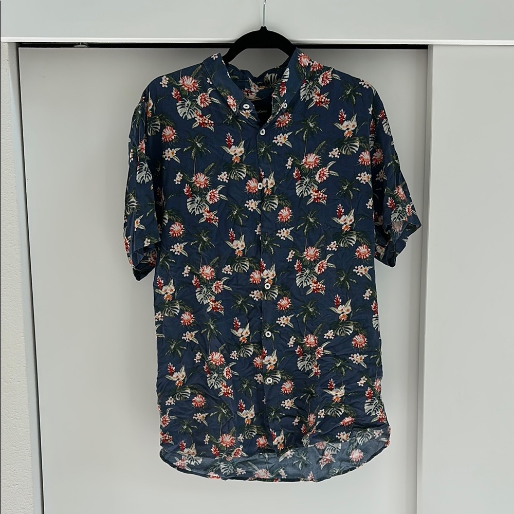 Barney Cools Floral Navy Shirt, L